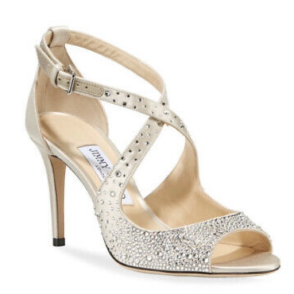 Jimmy Choo Emily 100 Satin Evening Heel.